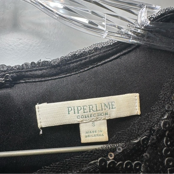 Piperlime Collection Black Sequin Long Sleeve Dress size S - Picture 2 of 12